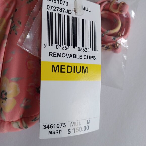 ale by Alessandra, Hi Leg, One Piece Swimsuit, Medium, Mulit Pink Floral, NWT - Picture 6 of 7